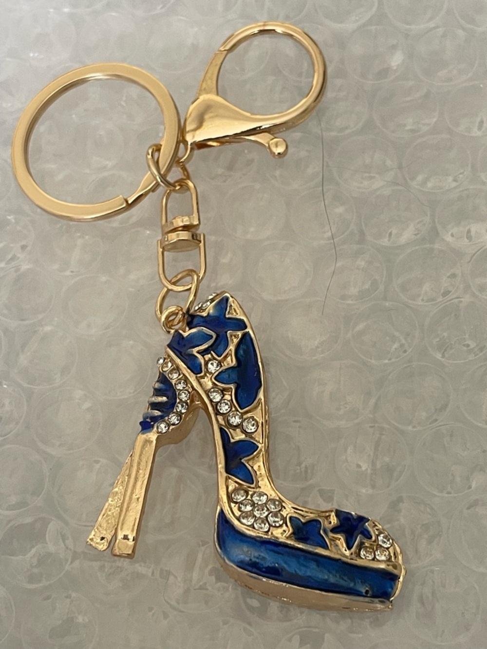 Crystal & Blue Stiletto Keychain